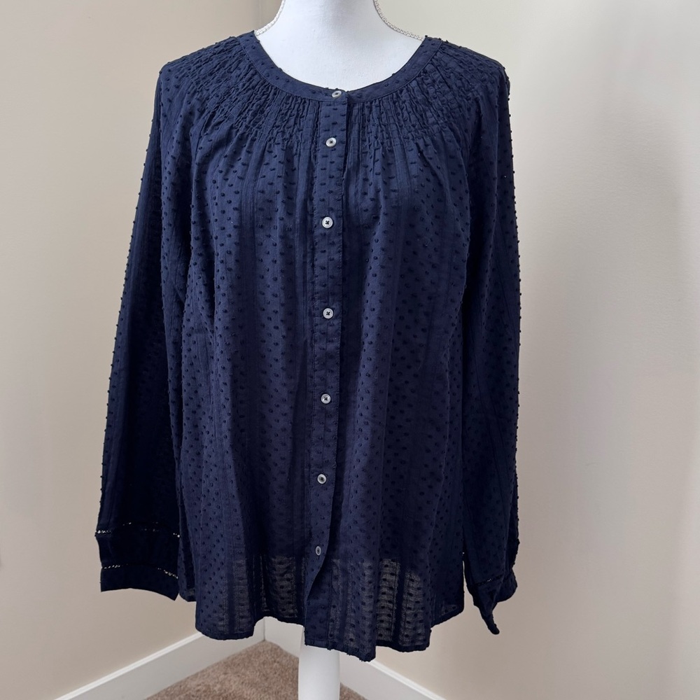 Talbots Navy Button Down Shirt